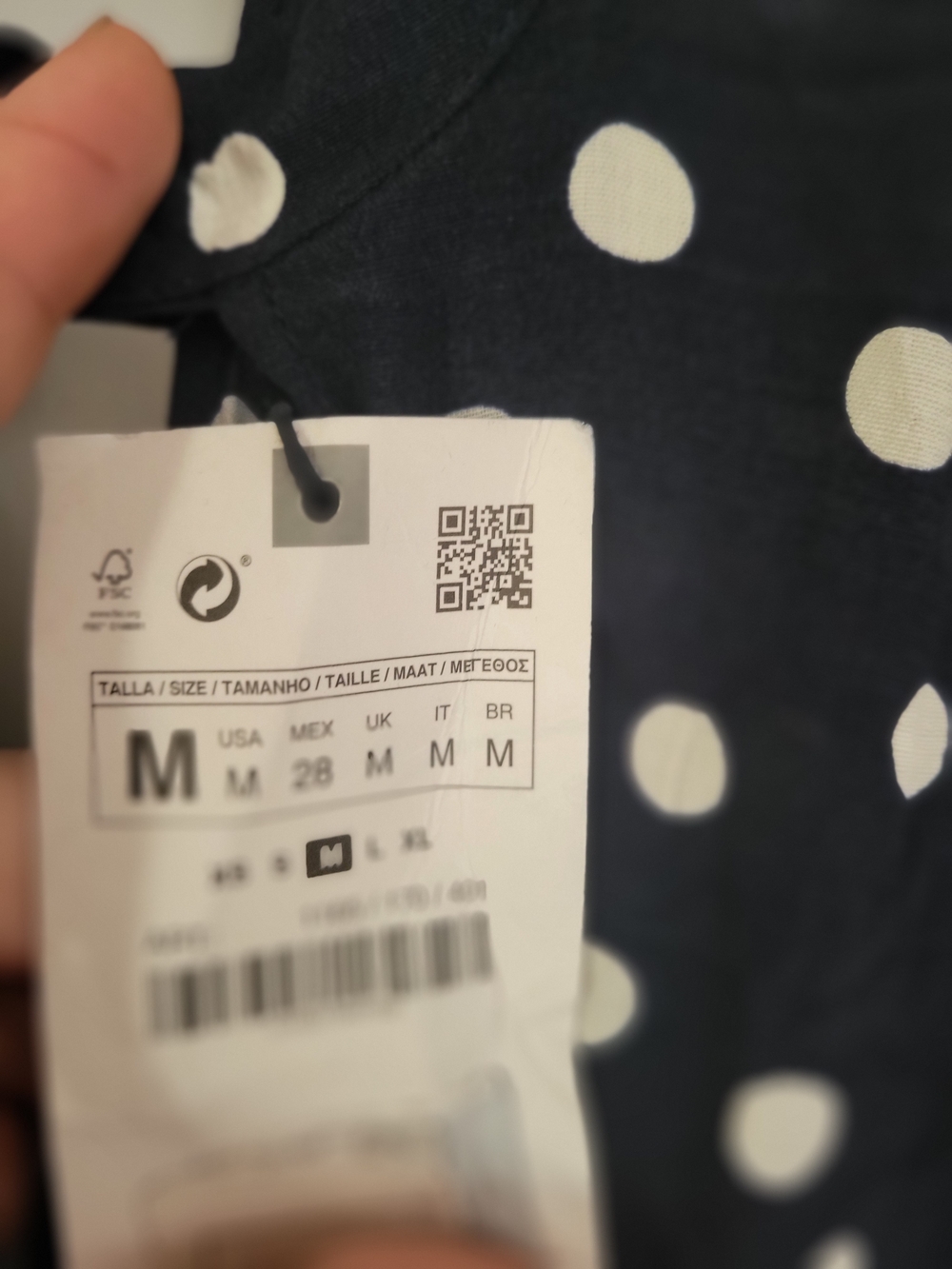 NWT Zara Polka Dot Navy Jumpsuit with Belt SZ M - Picture 2 of 2